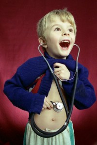 Boy & stethoscope